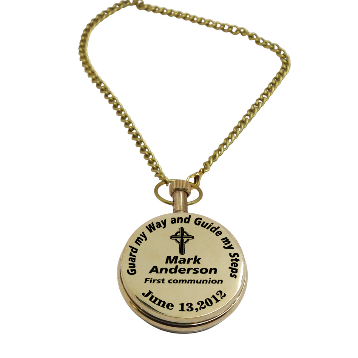 Custom Baptism Pocket Watch for Son, Grandson, Godson