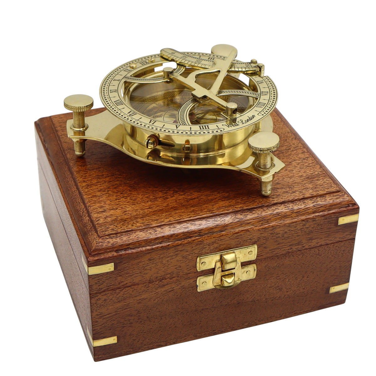 Personalised 4-Inch Brass Sundial Compass