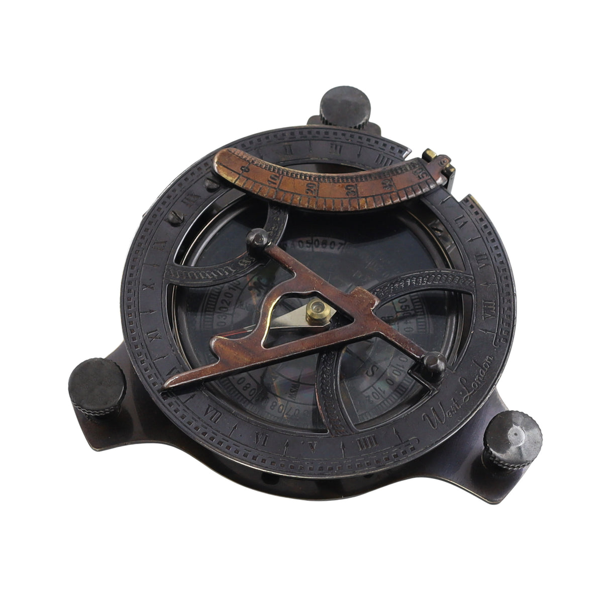 Personalised 4-Inch Gunmetal Sundial Compass