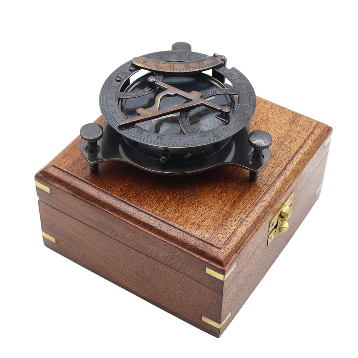 Personalised 4-Inch Gunmetal Sundial Compass
