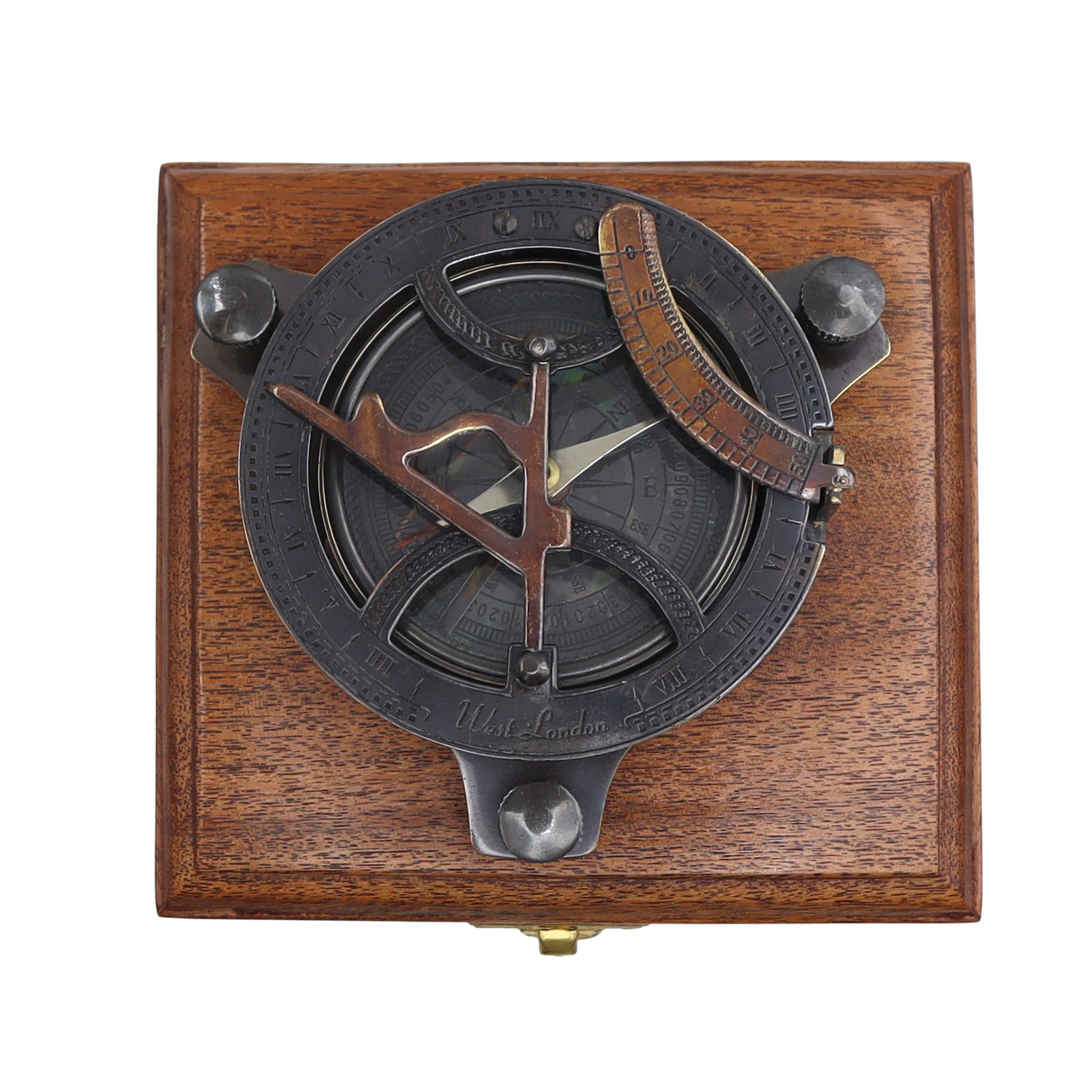 Personalised 4-Inch Gunmetal Sundial Compass