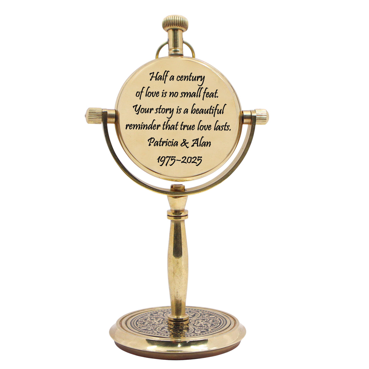 Personalised 50th Golden Anniversary Desk Clock
