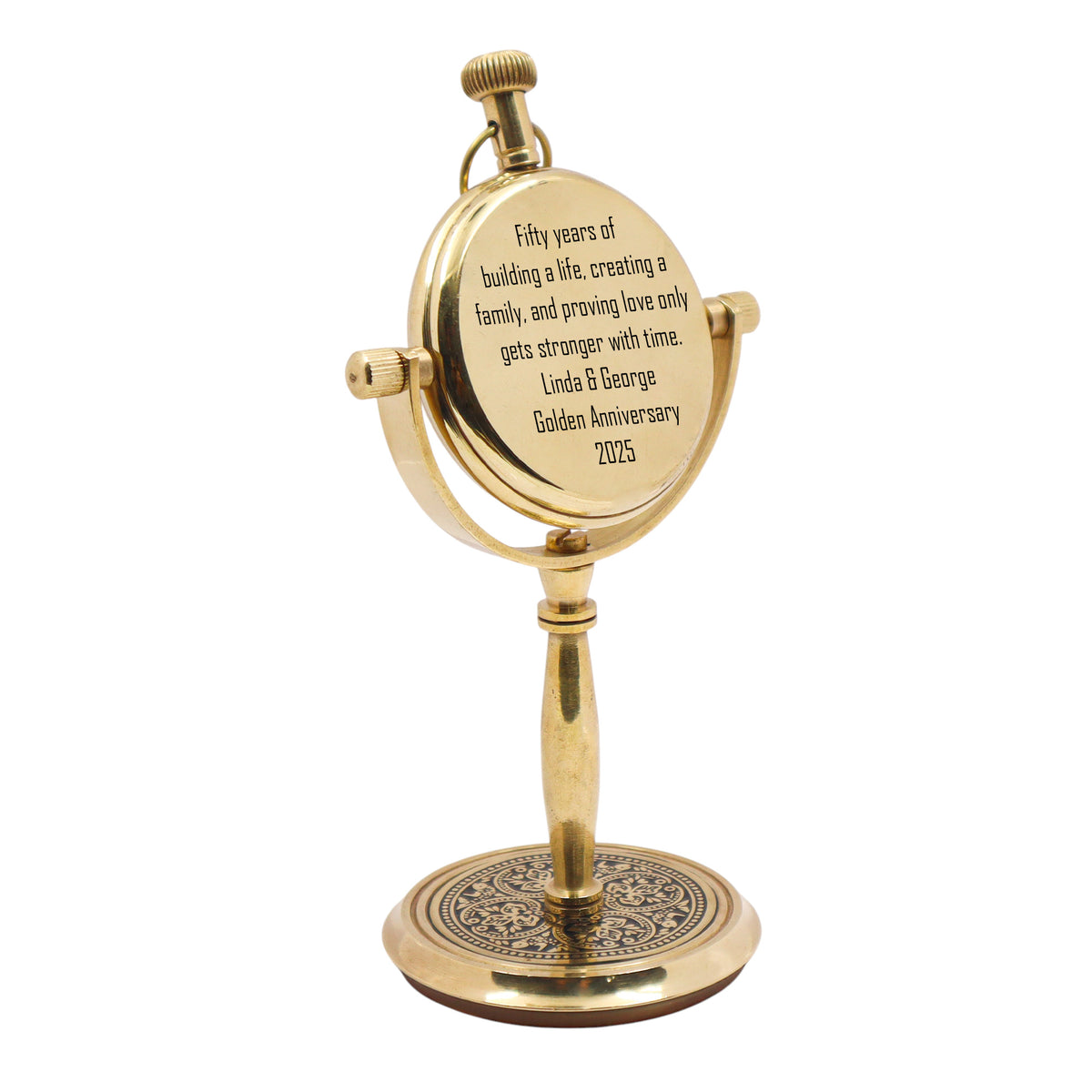 Personalised 50th Golden Anniversary Desk Clock