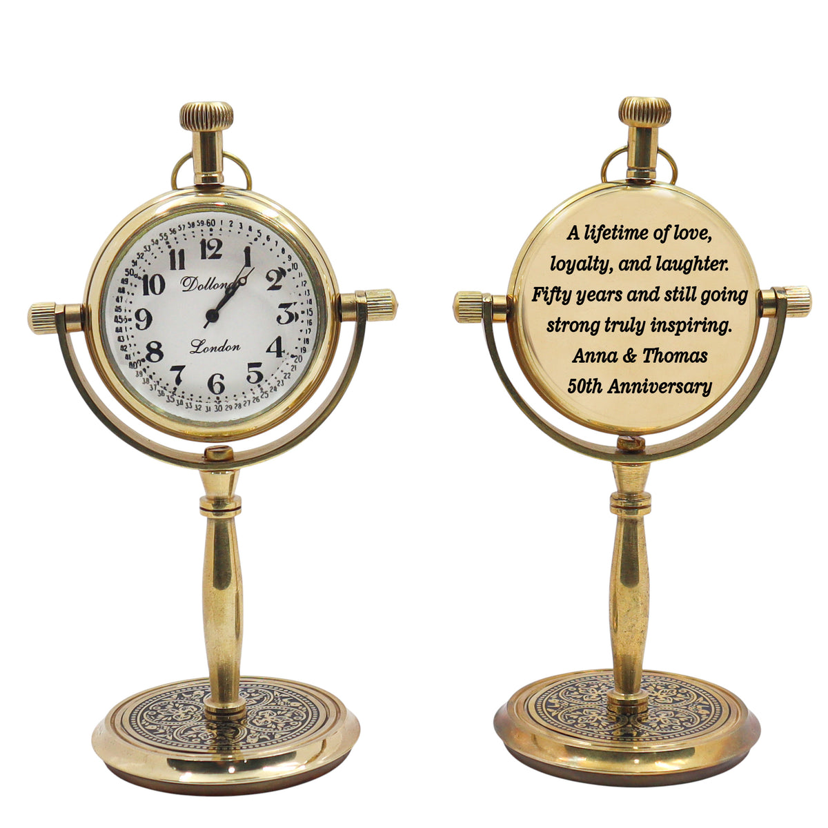 Personalised 50th Golden Anniversary Desk Clock