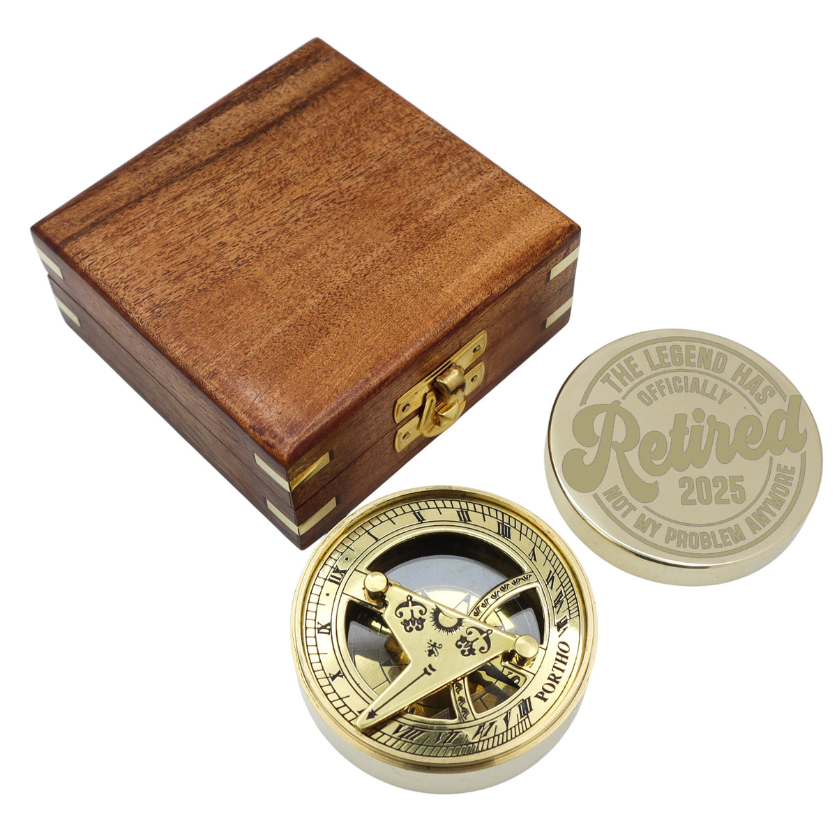 Personalised Brass Signature Sundial Compass