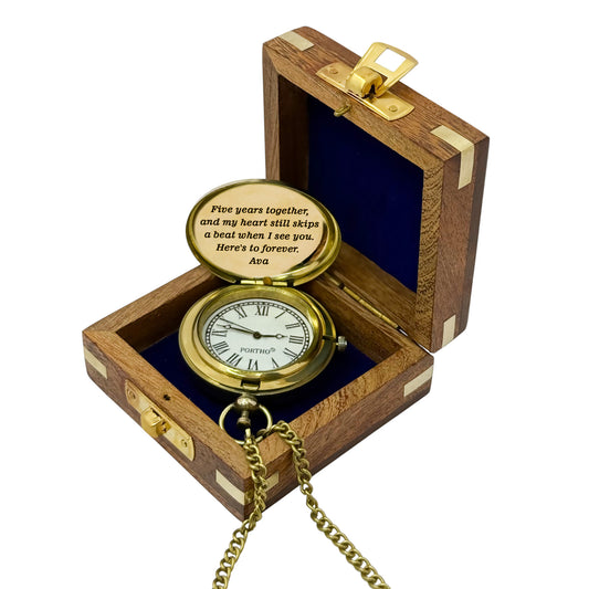 Personalised 5th Anniversary Pocket Watch