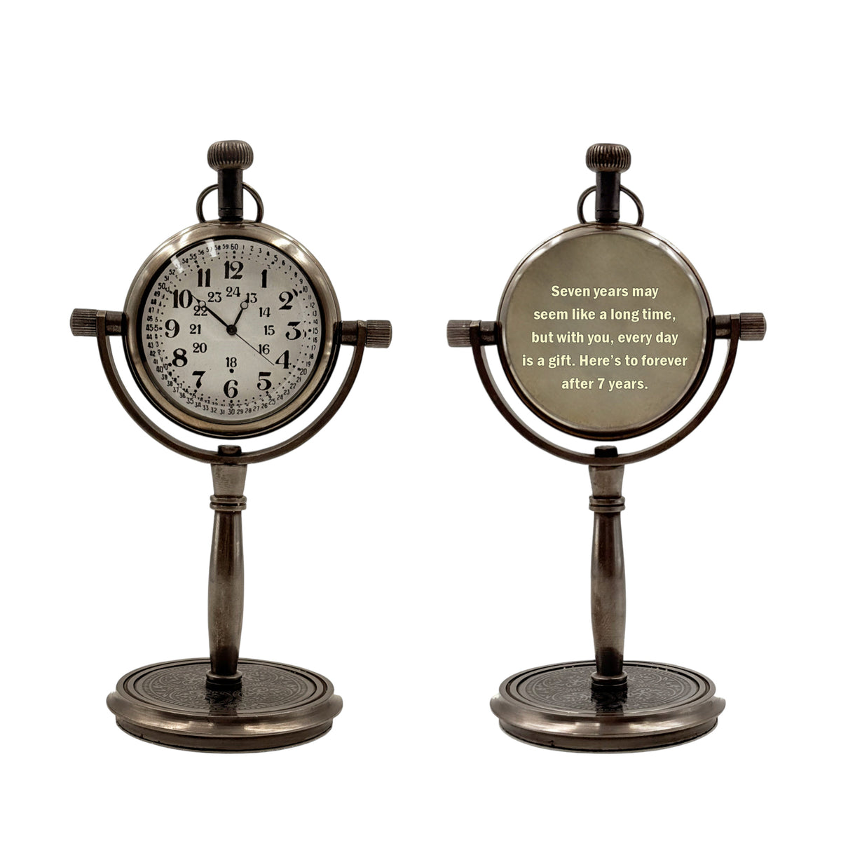 Personalised 7th Wool Anniversary Desk Clock