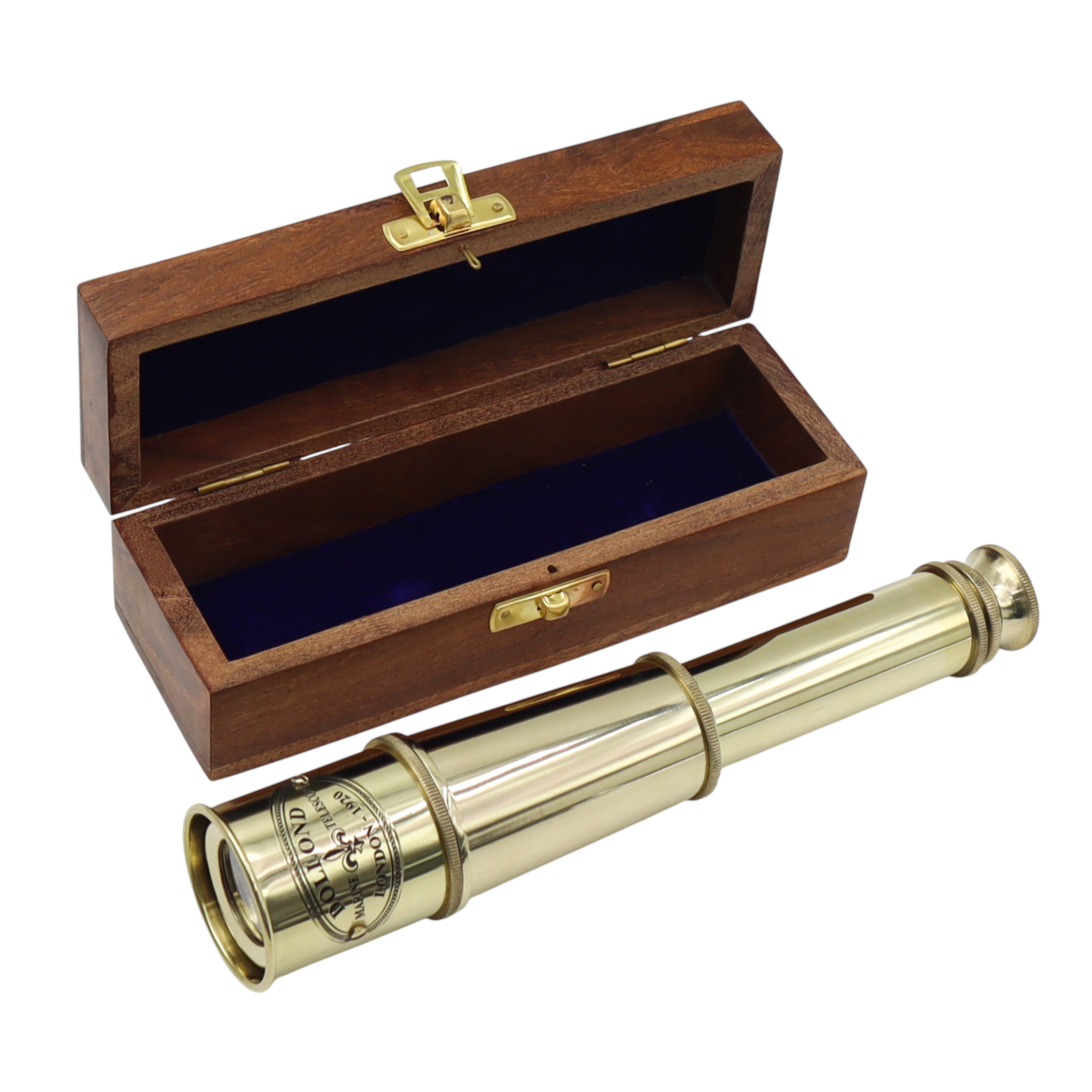 Personalised Brass Telescope with Box