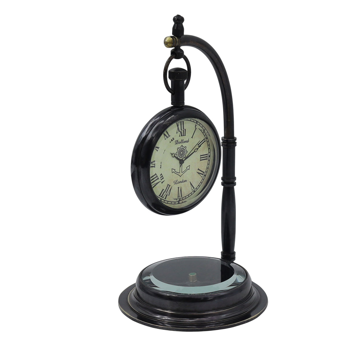 Personalised The Mariner Gunmetal Desk Clock with Compass