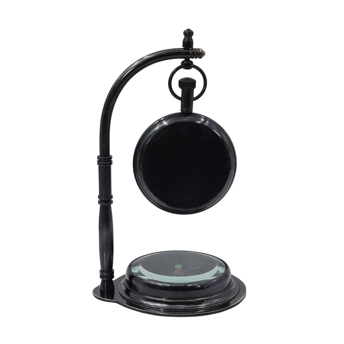 Personalised The Mariner Gunmetal Desk Clock with Compass