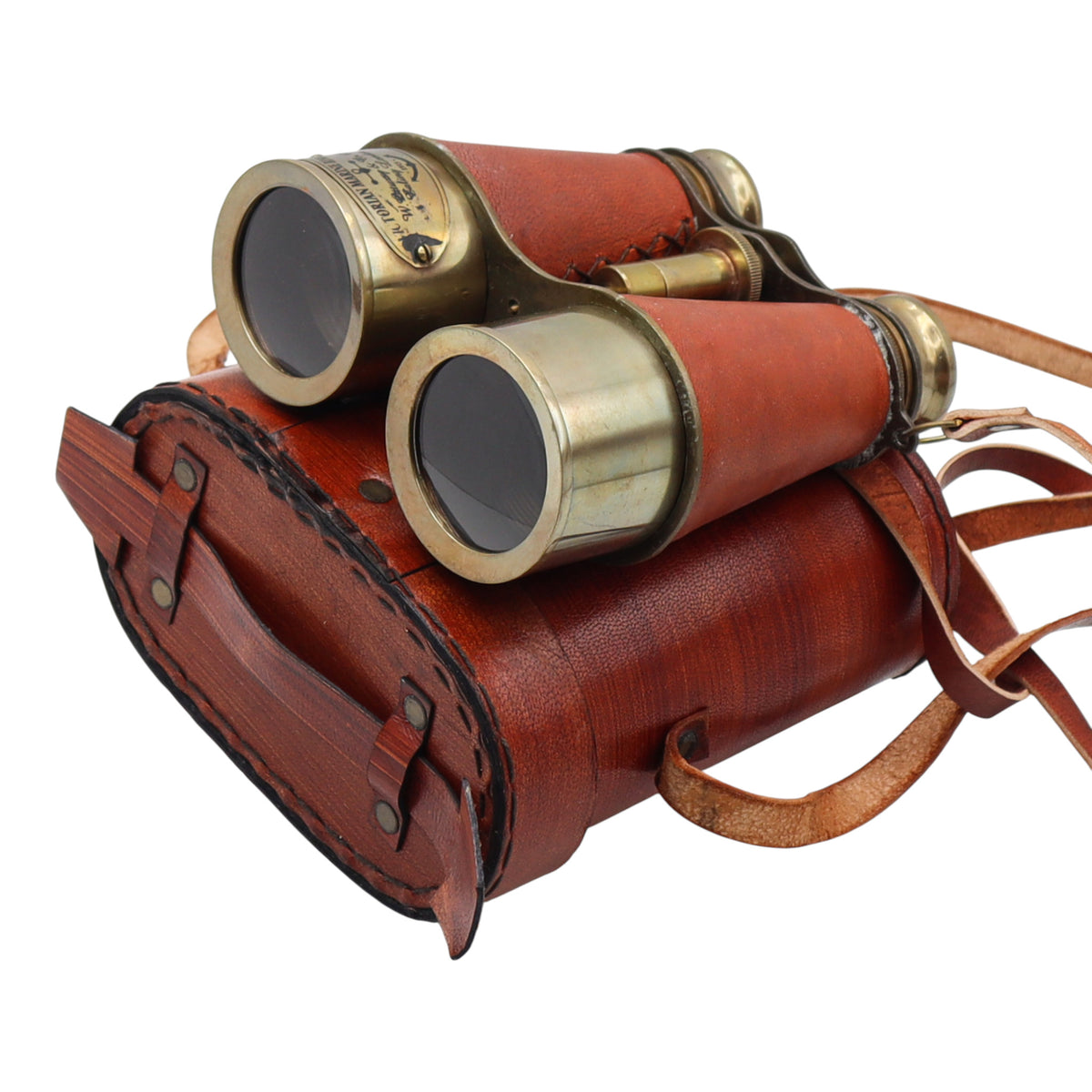 Personalised Bronze Binoculars with Leather Case