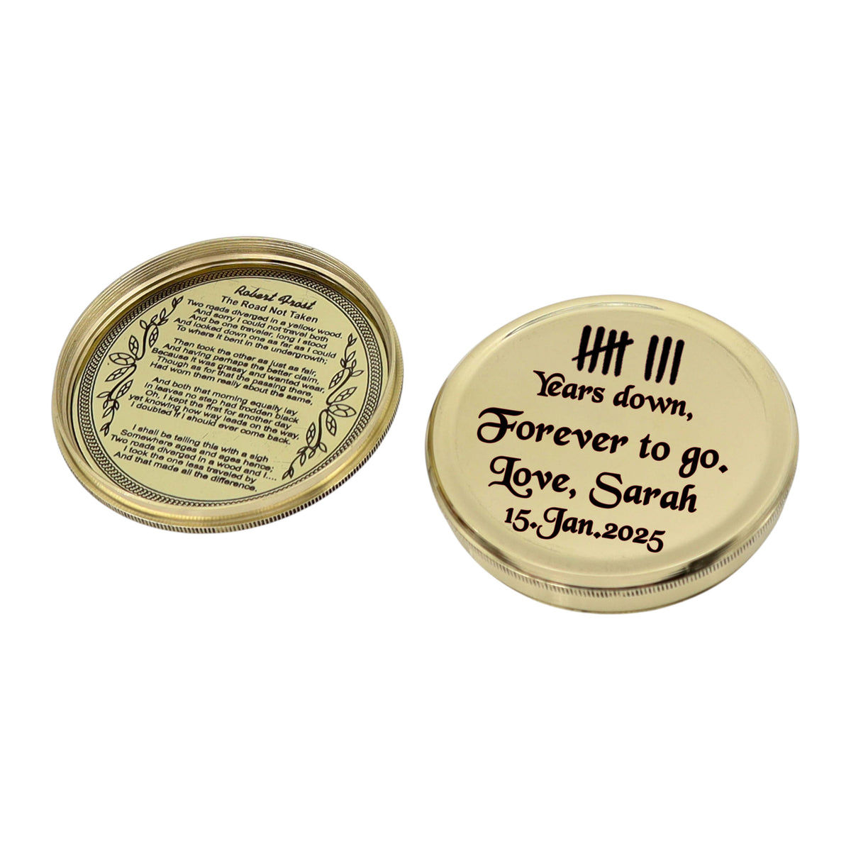 Personalised 100 Year Brass Calendar Compass