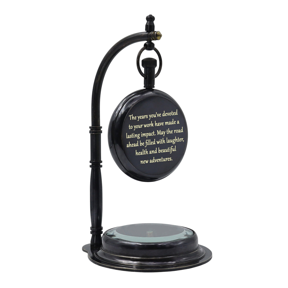 Personalised The Mariner Gunmetal Desk Clock with Compass
