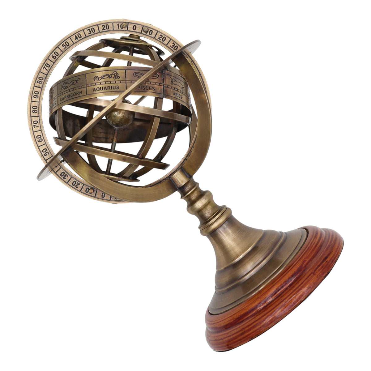 Customise 22 cm Armillary Globe with Wood Base
