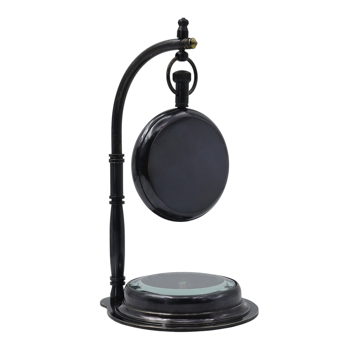 Personalised The Mariner Gunmetal Desk Clock with Compass