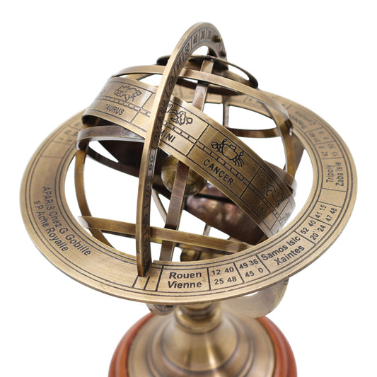 Customise 22 cm Armillary Globe with Wood Base