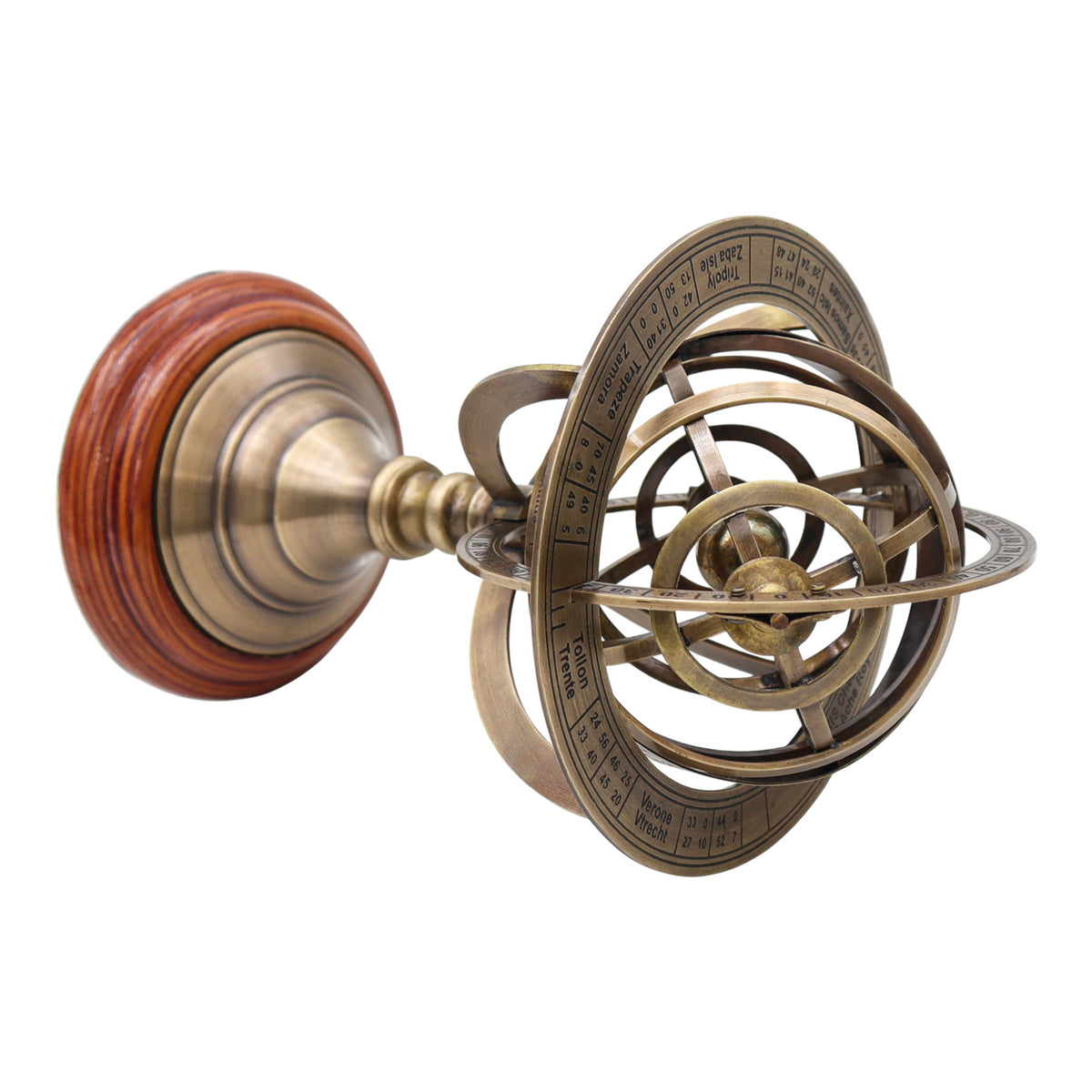 Customise 22 cm Armillary Globe with Wood Base