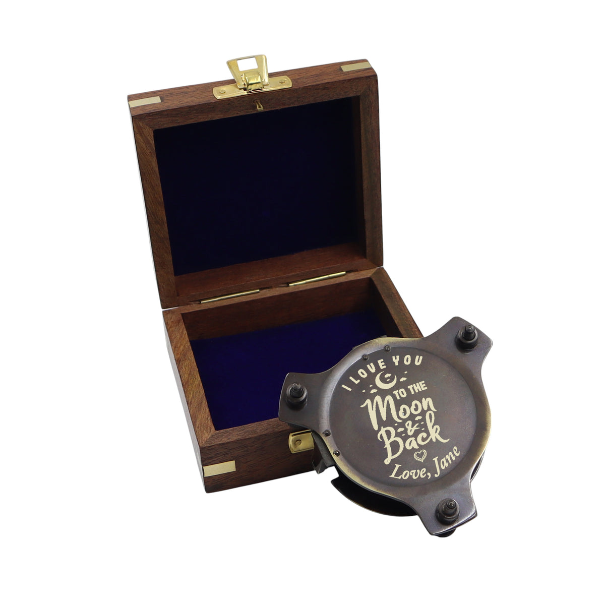 Personalised Legacy 3-Inch Gunmetal Sundial Compass