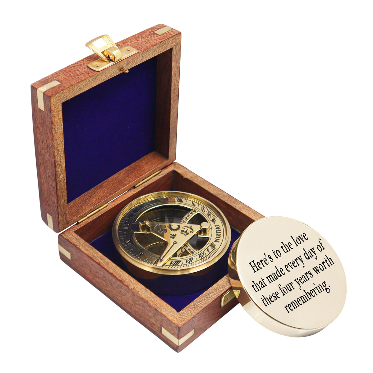 Personalised 4th Anniversary Signature Sundial Compass