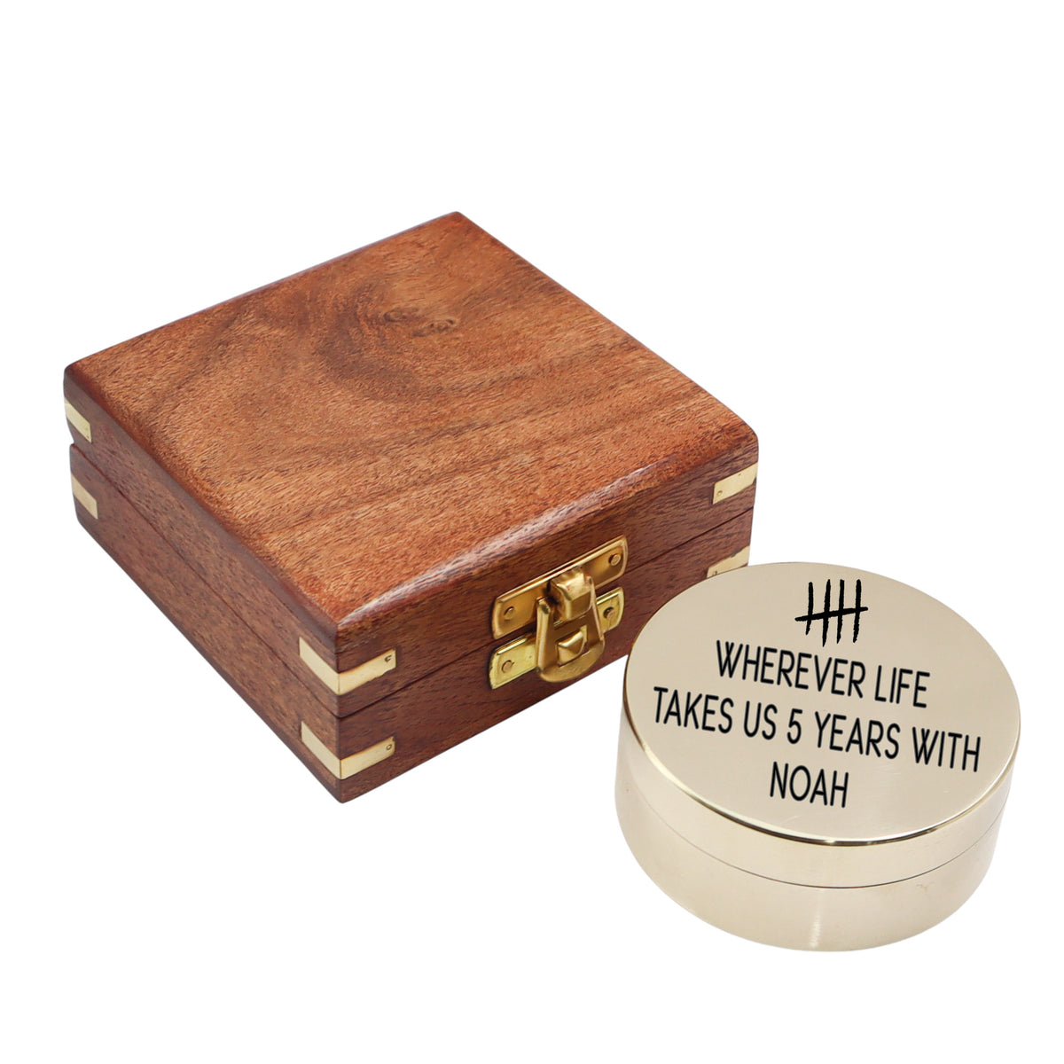 Personalised 5th Anniversary Signature Sundial Compass