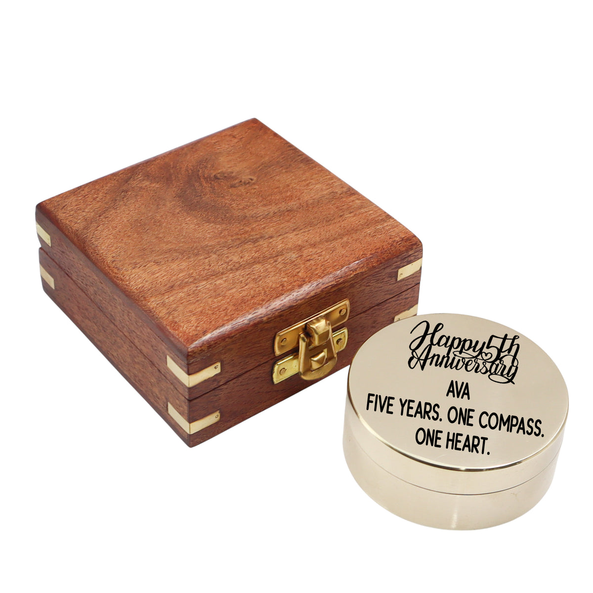 Personalised 5th Anniversary Signature Sundial Compass