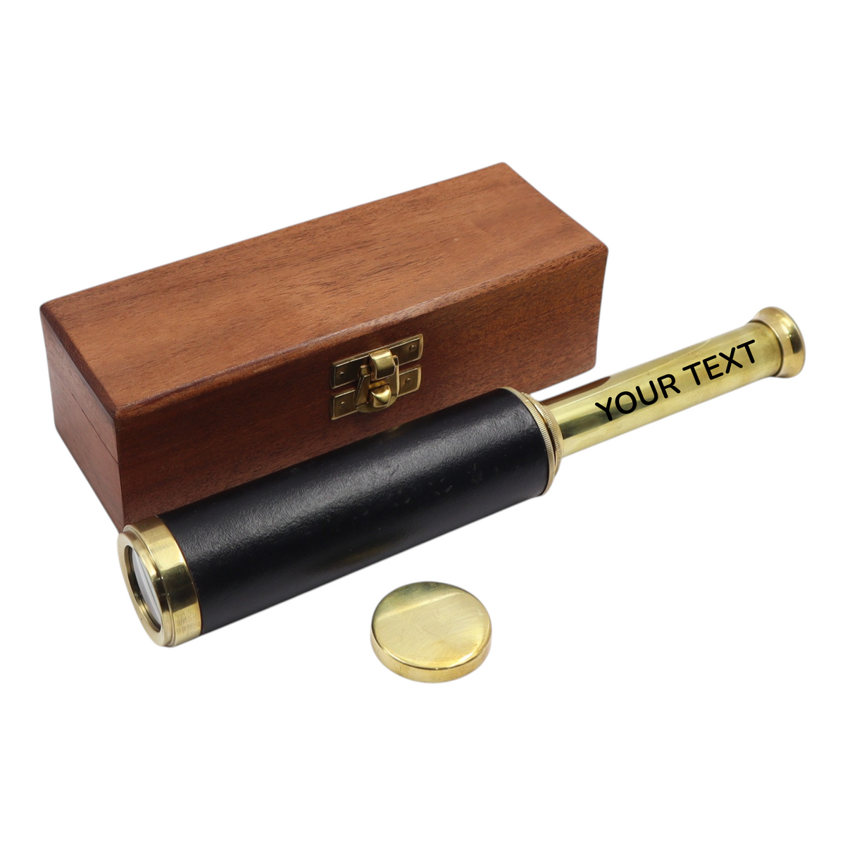 12-Inch Brass Telescope with Wooden Box