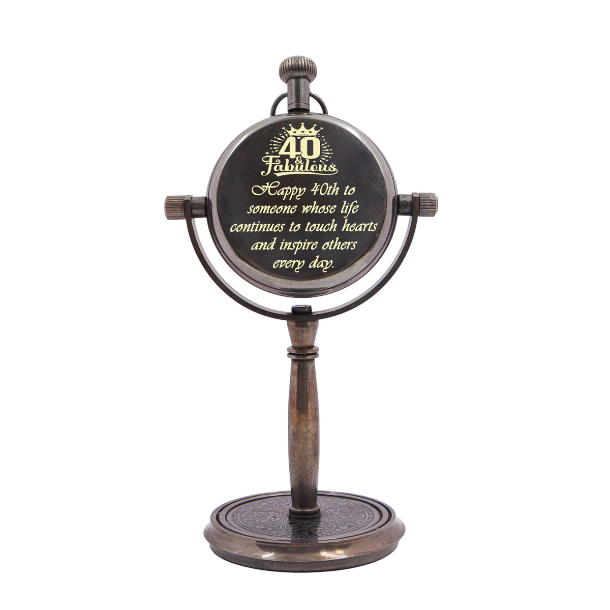 Engraved 40th Birthday Desk Clock