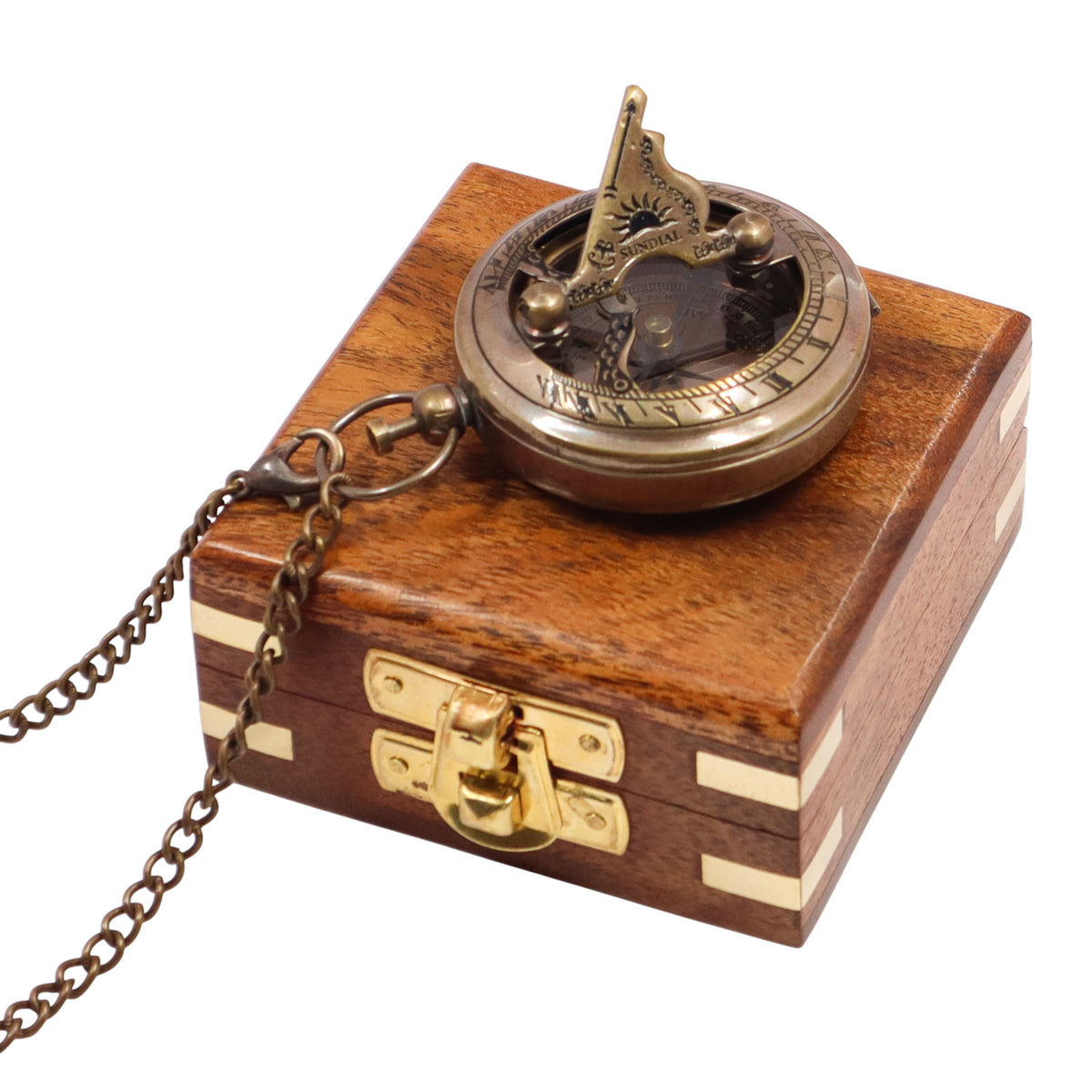 Personalised 2-Inch Bronze Sundial Compass
