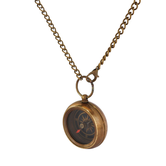 Personalized Bronze Compass Necklace