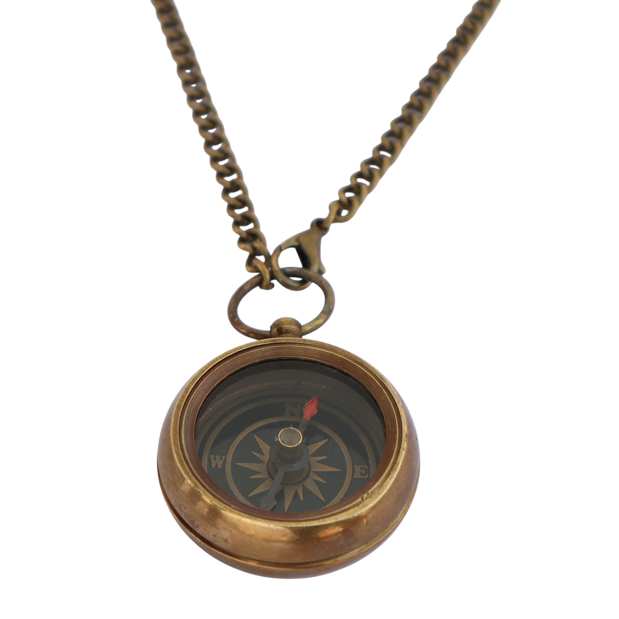 Personalised Bronze Compass Necklace