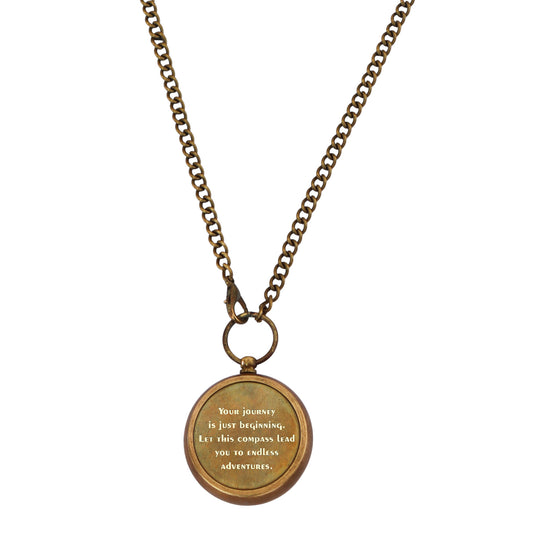 Personalized Bronze Compass Necklace