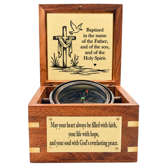 Personalised Royal Gimbal Compass with Brass Plaque