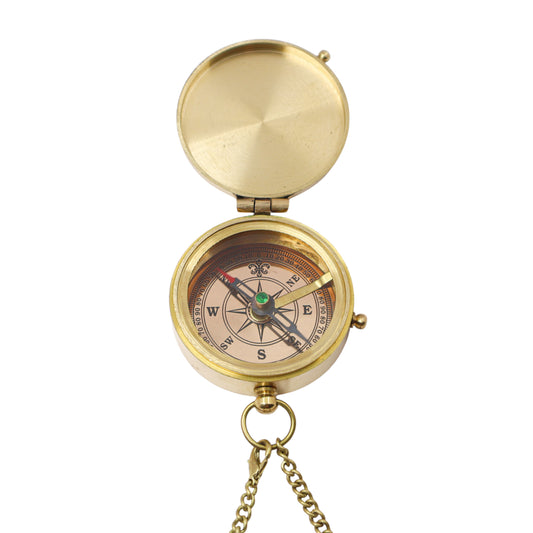 Personalised Victoria Flat Compass with Wooden Box