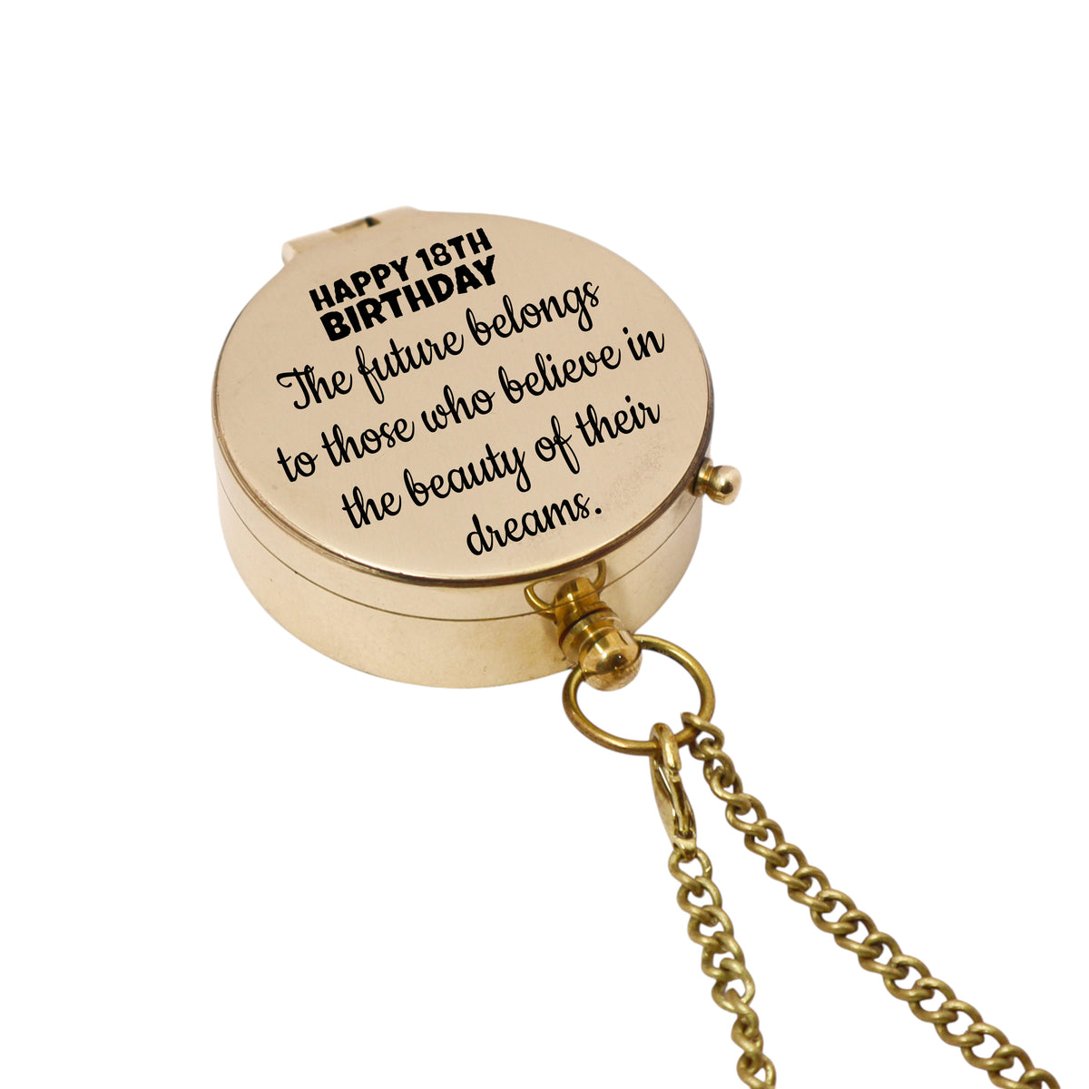 Personalised 18th Birthday Victoria Brass Compass Gift