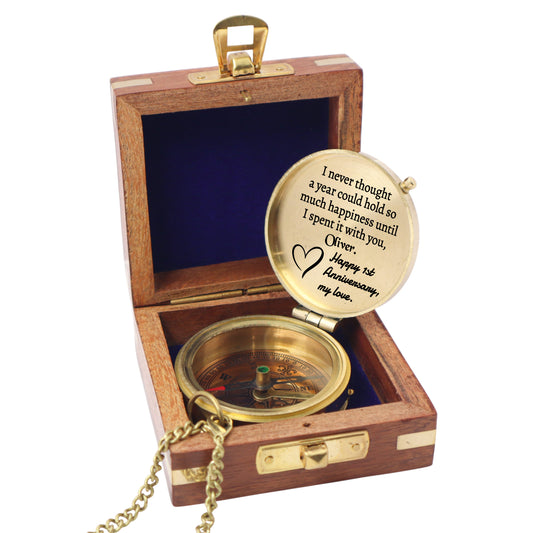 Engraved Compass Gift for 1st Anniversary Celebration
