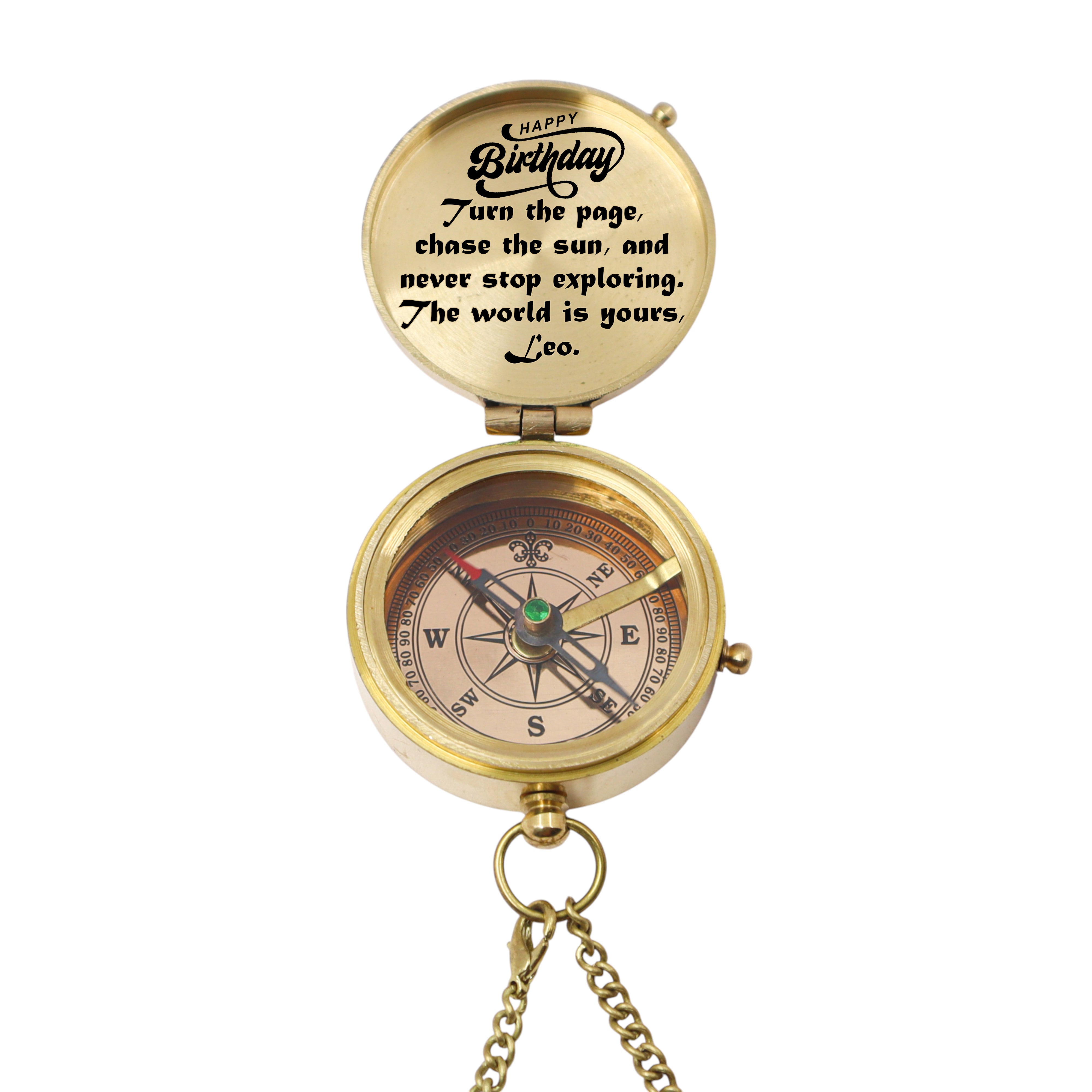 Personalised 21st Birthday Compass Gift with Wooden Box