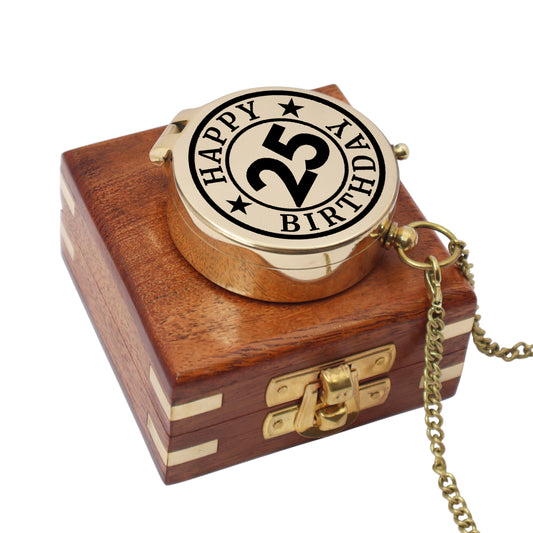 Engraved Compass Gift for 25th Birthday Celebration