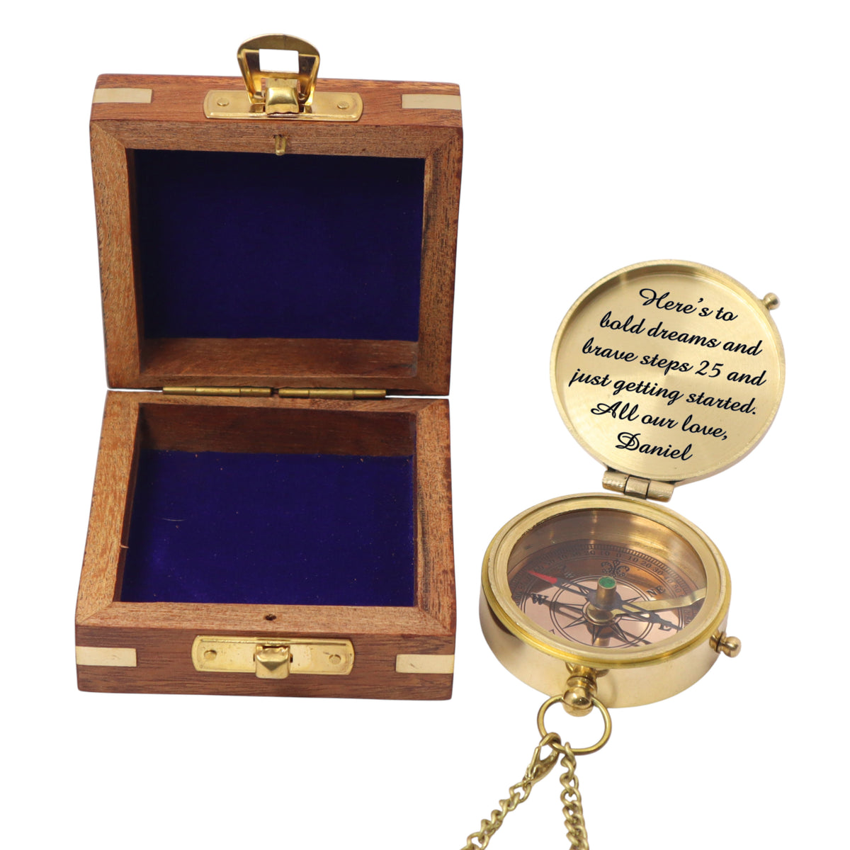 Personalised 25th Birthday Victoria Compass Gift