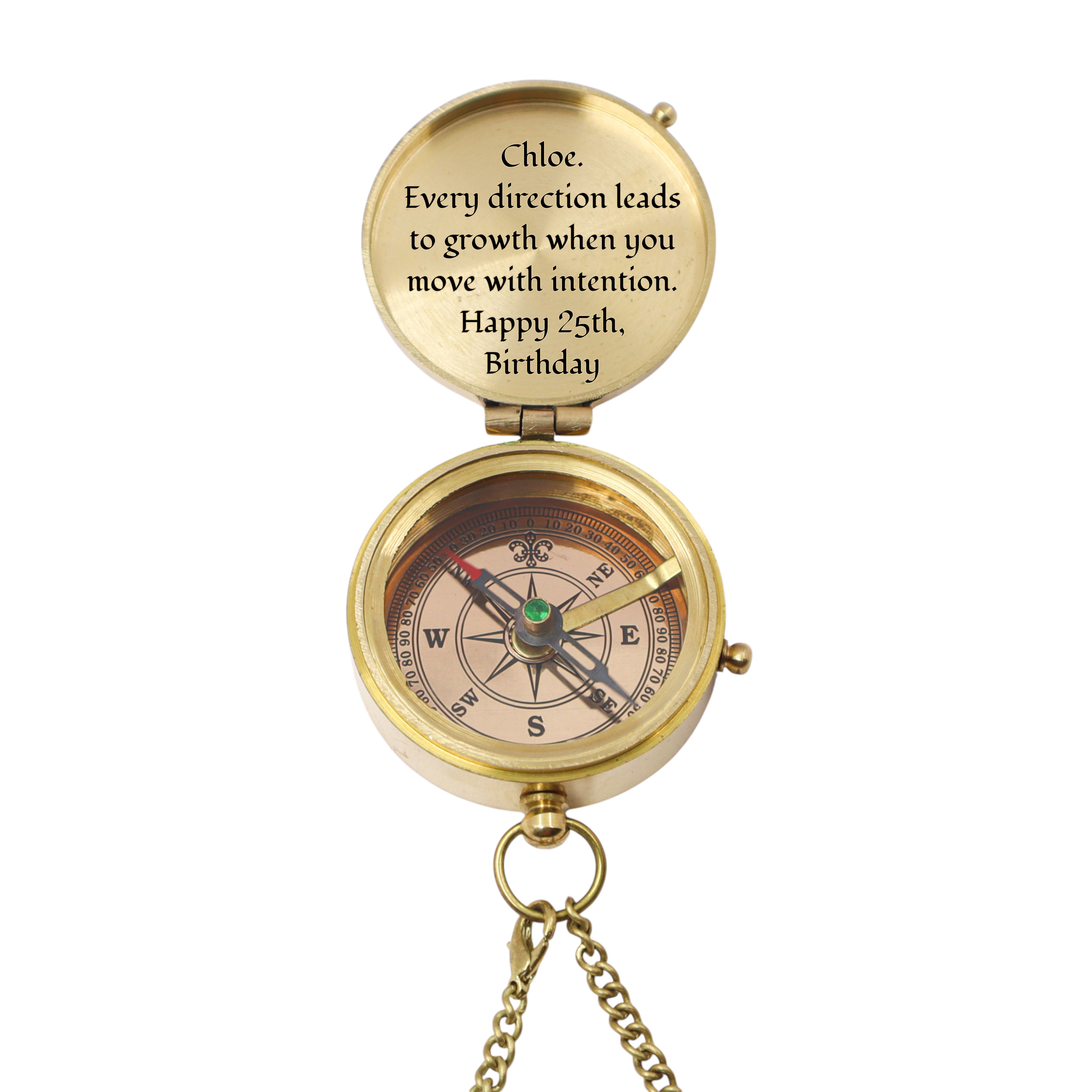 Personalised 25th Birthday Victoria Compass Gift