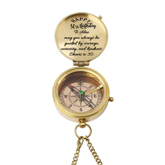 Custom Compass Gift for 30th Birthday Celebration
