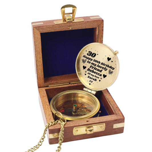 Custom Compass Gift for 30th Birthday Celebration