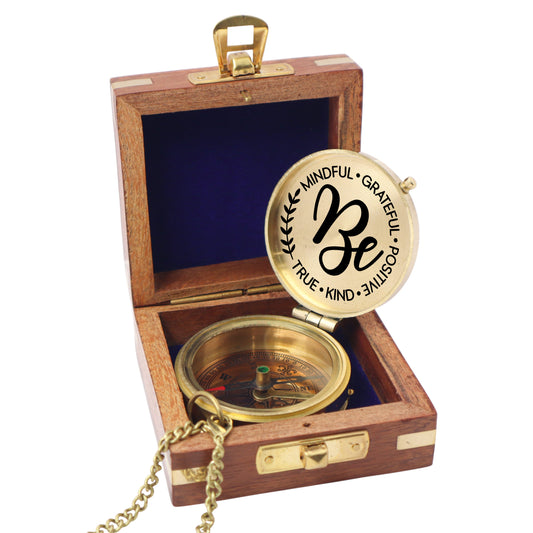Personalised Brass Compass Gift for Graduation