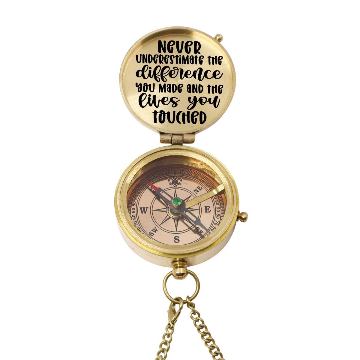 Custom Engraved Brass Compass Gift for Retirement