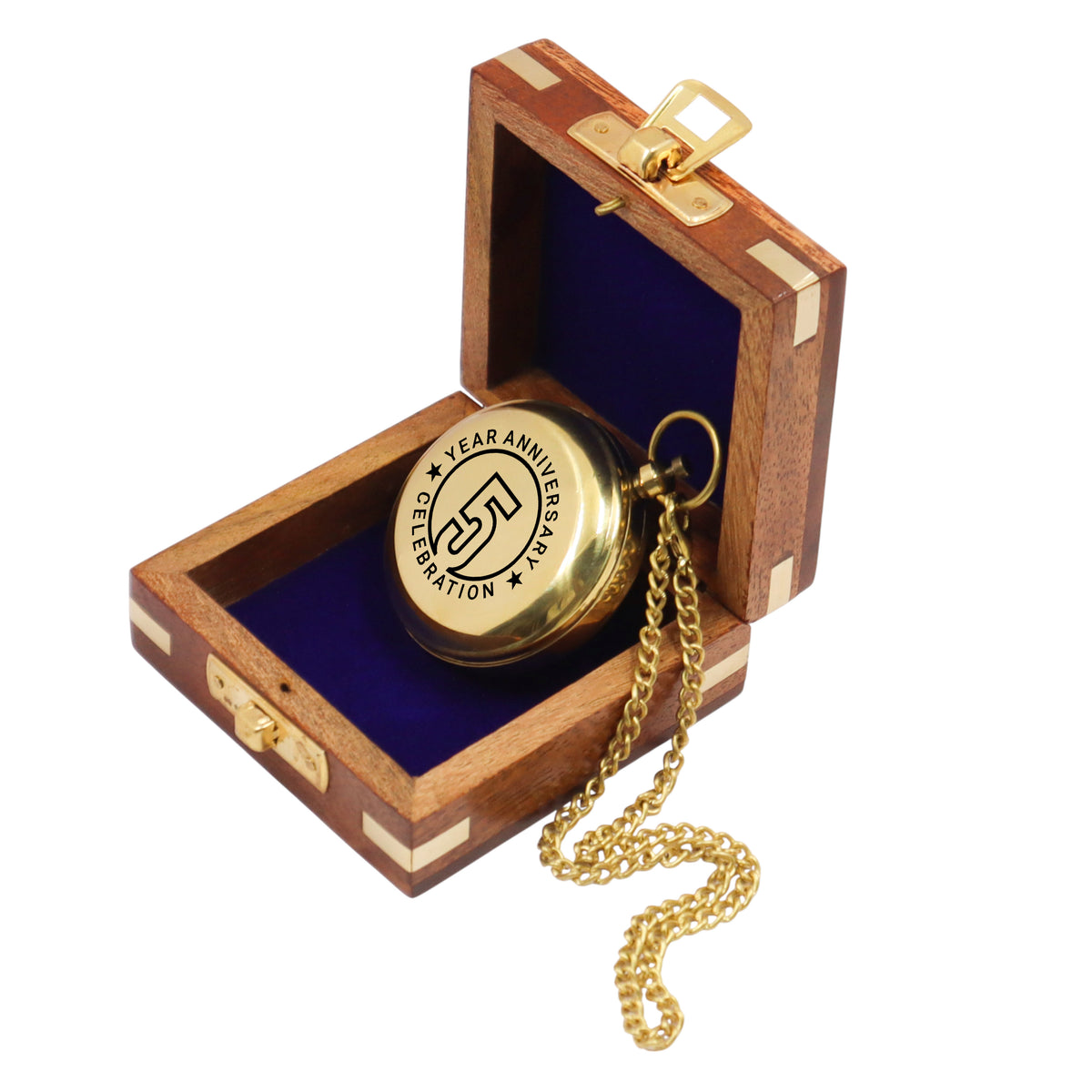 Personalised 2-Inch Sundial Compass for 5th Wood Anniversary Gift