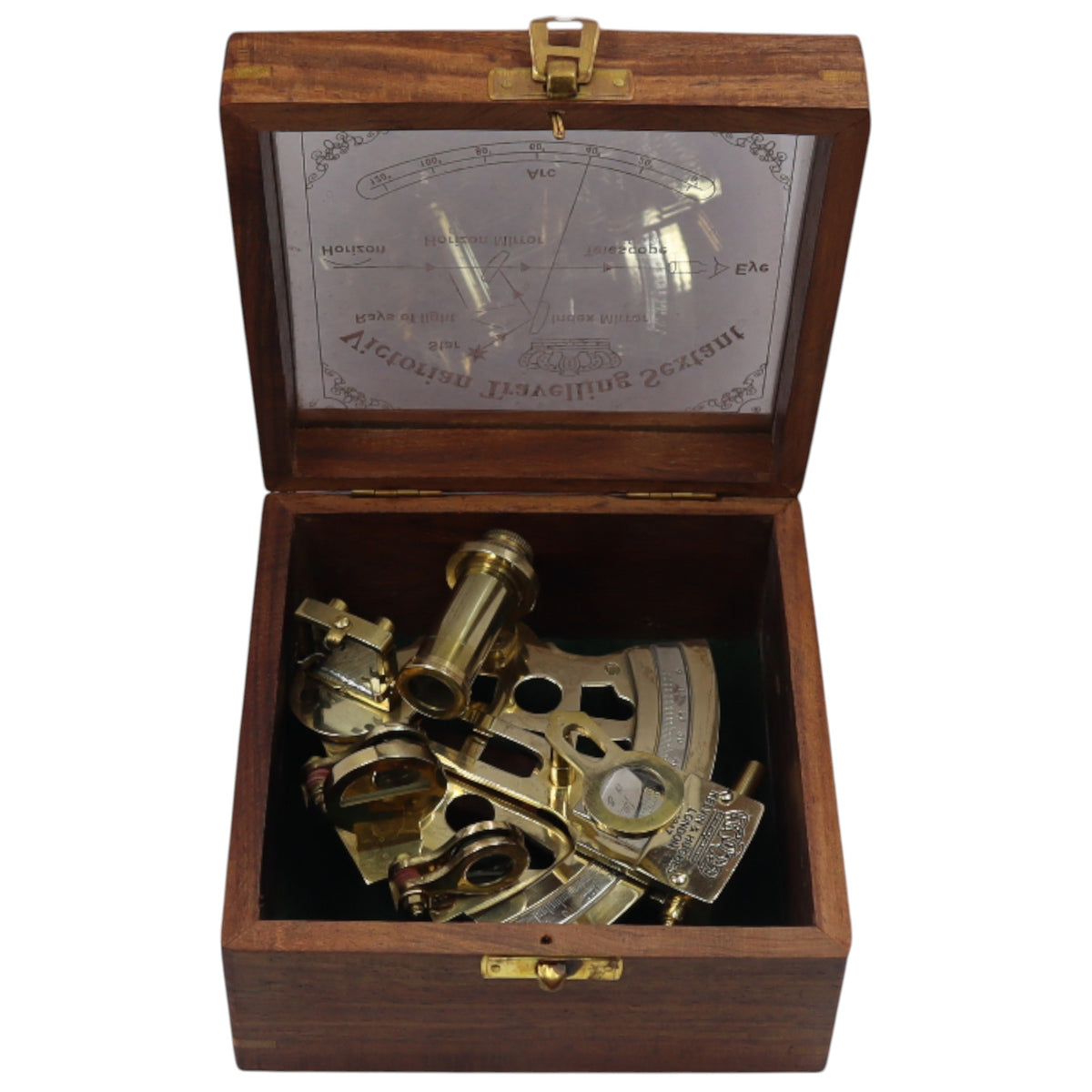 Personalised Brass Sextant with Wooden Box