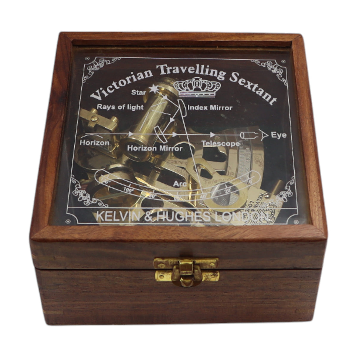 Personalised Brass Sextant with Wooden Box