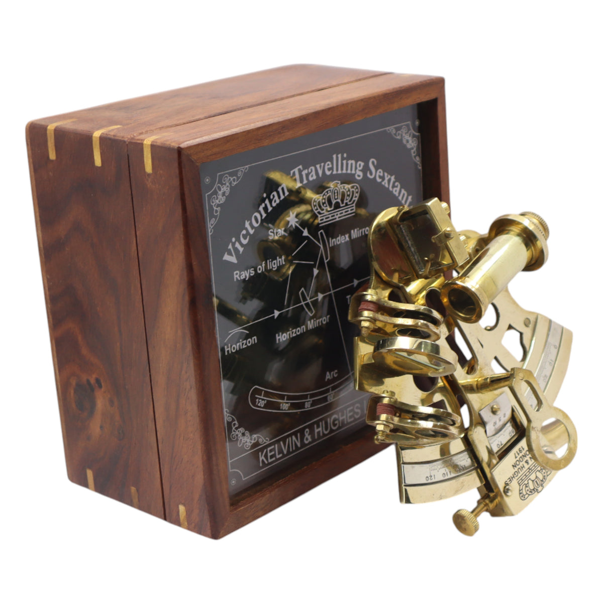 Personalised Brass Sextant with Wooden Box