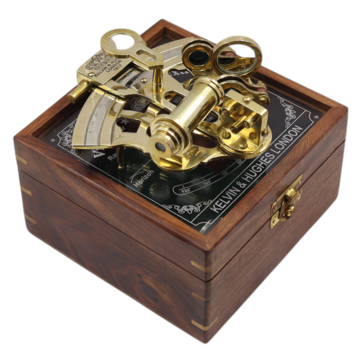 Personalised Brass Sextant with Wooden Box