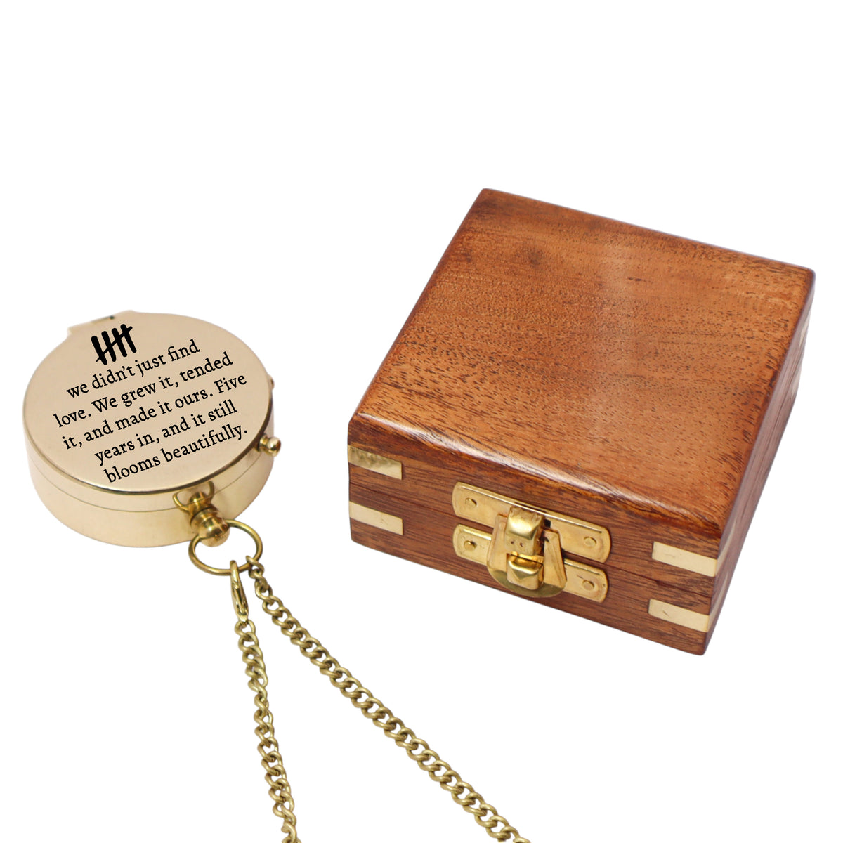 Personalised 5th Anniversary Victoria Flat Compass Gift
