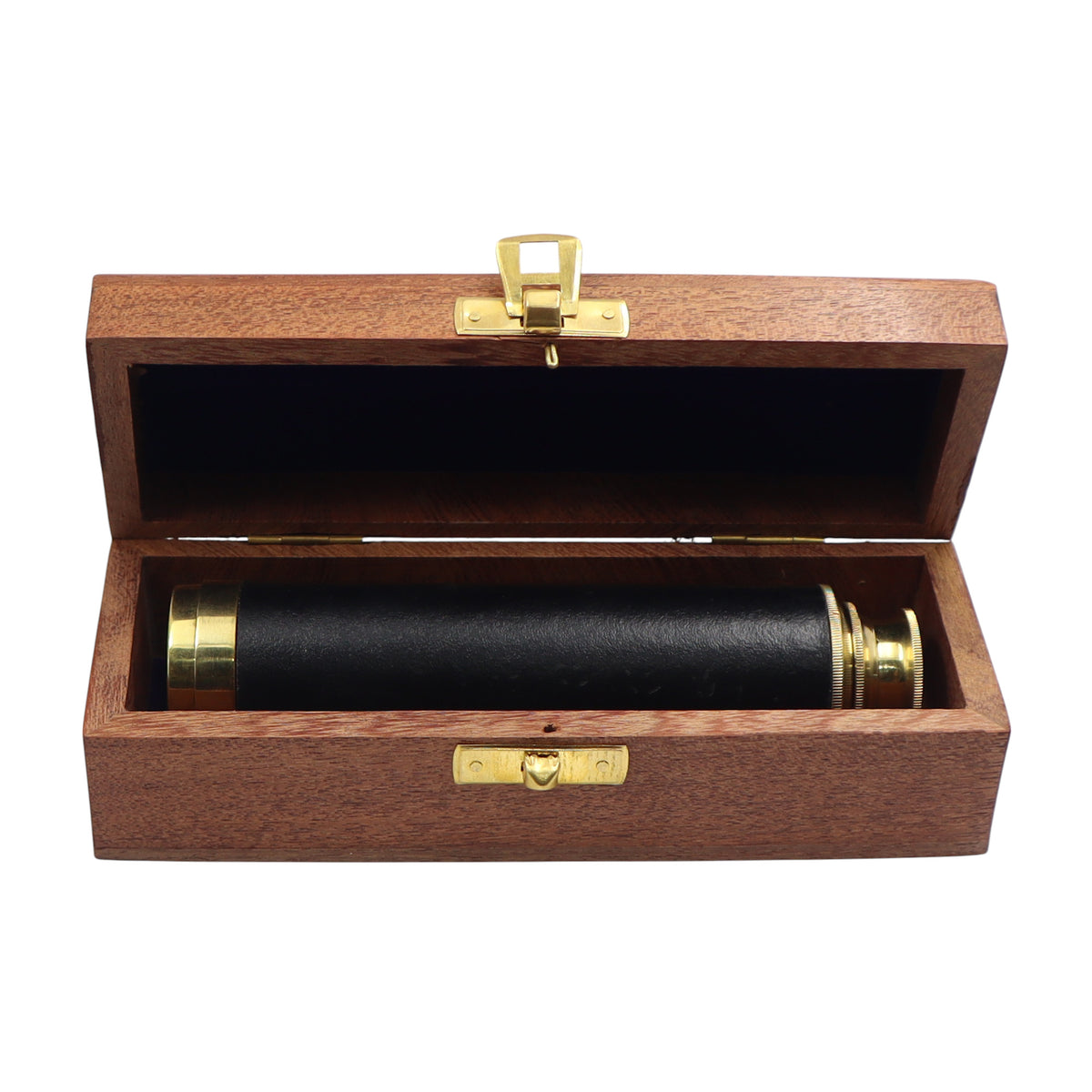 12-Inch Brass Telescope with Wooden Box